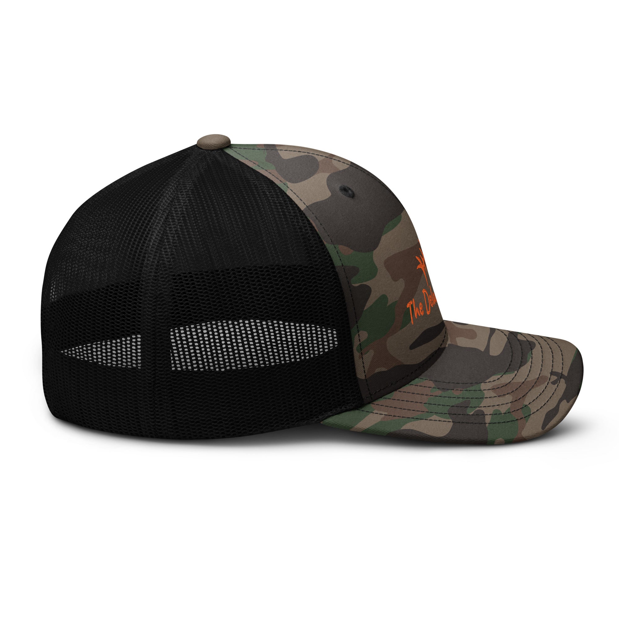 Orange Bonefish Camouflage trucker hat