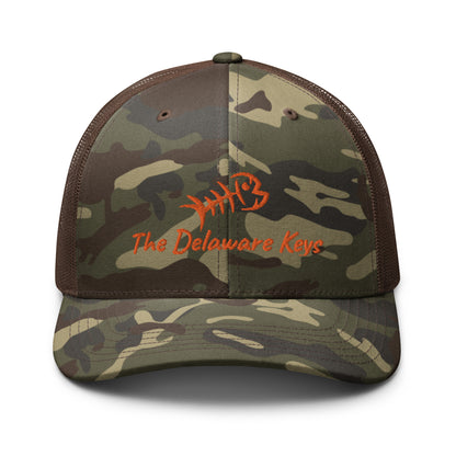 Orange Bonefish Camouflage trucker hat