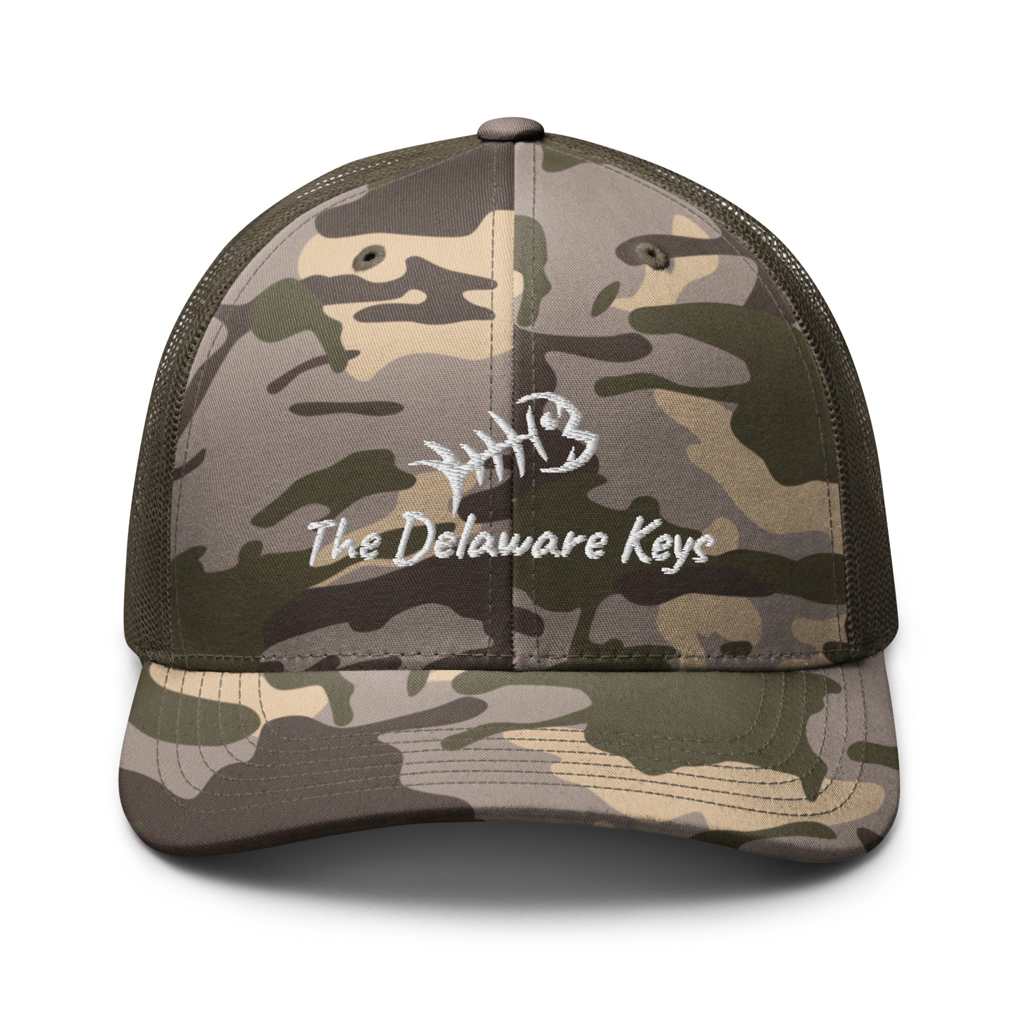 White bonefish Camouflage trucker hat