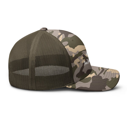 White bonefish Camouflage trucker hat