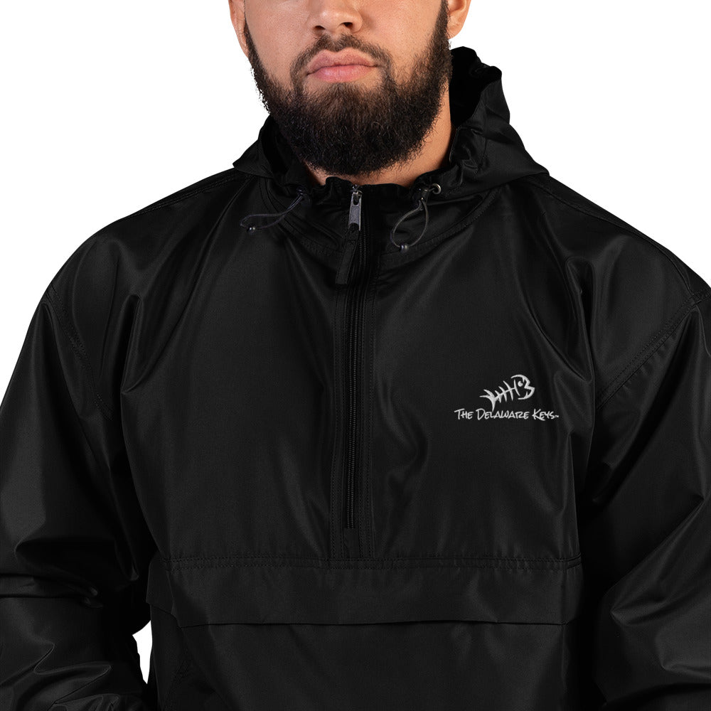 White Bonefish Embroidered Champion Packable Jacket