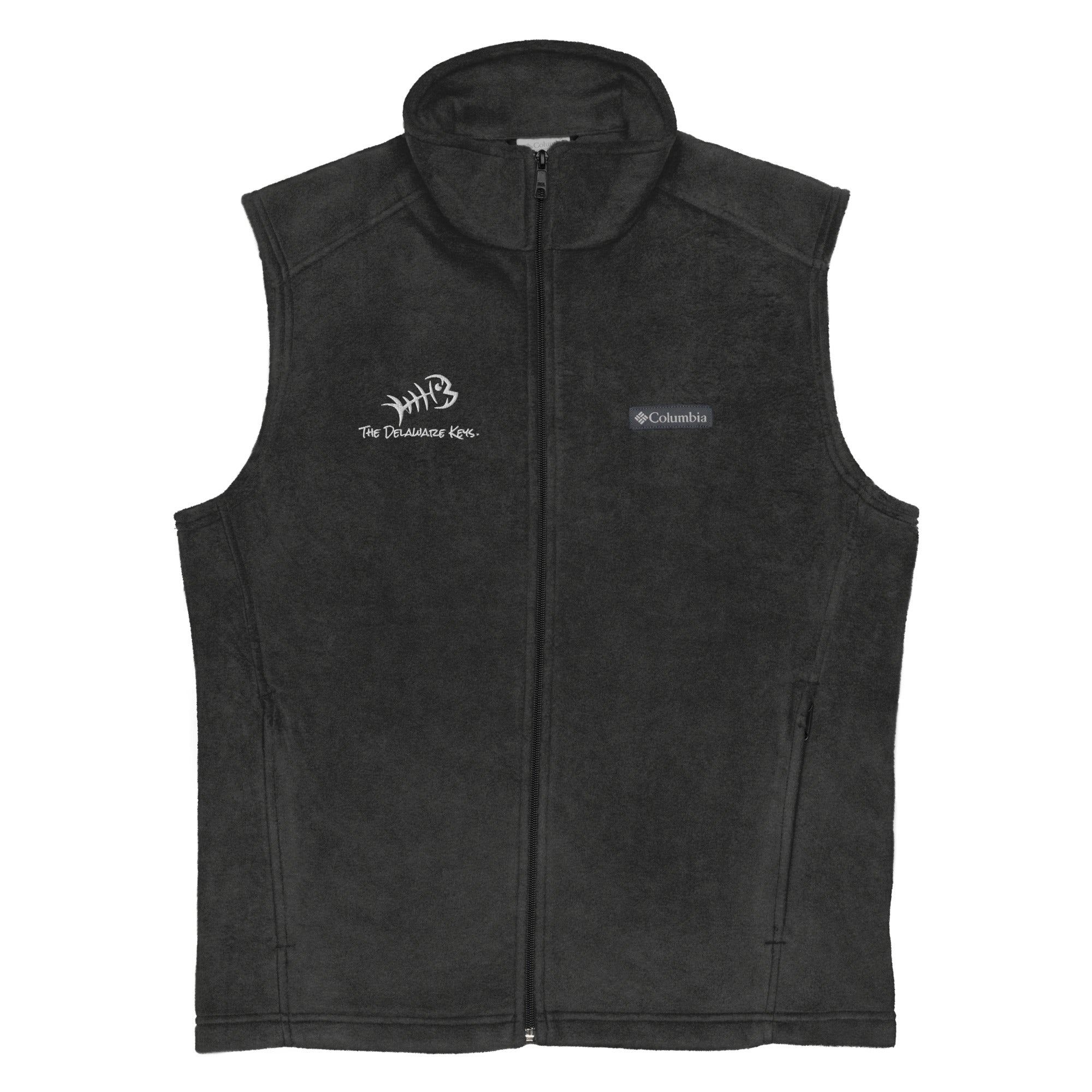 Men’s white bonefish Columbia fleece vest