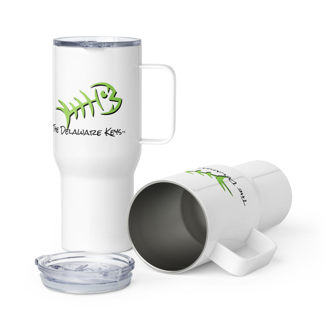 Travel mug with a handle Green Bonefish