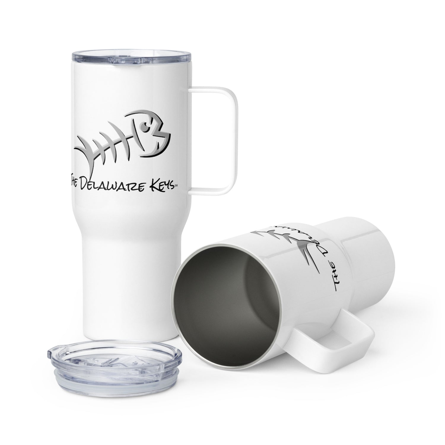 Travel mug with a handle Grey Bonefish