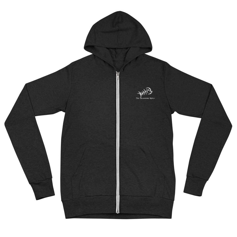 White Bonefish Unisex zip hoodie