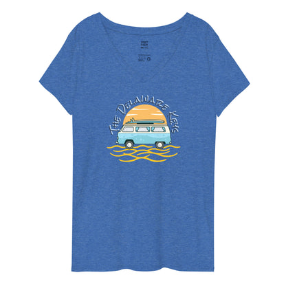 Women’s recycled v-neck camper van t-shirt