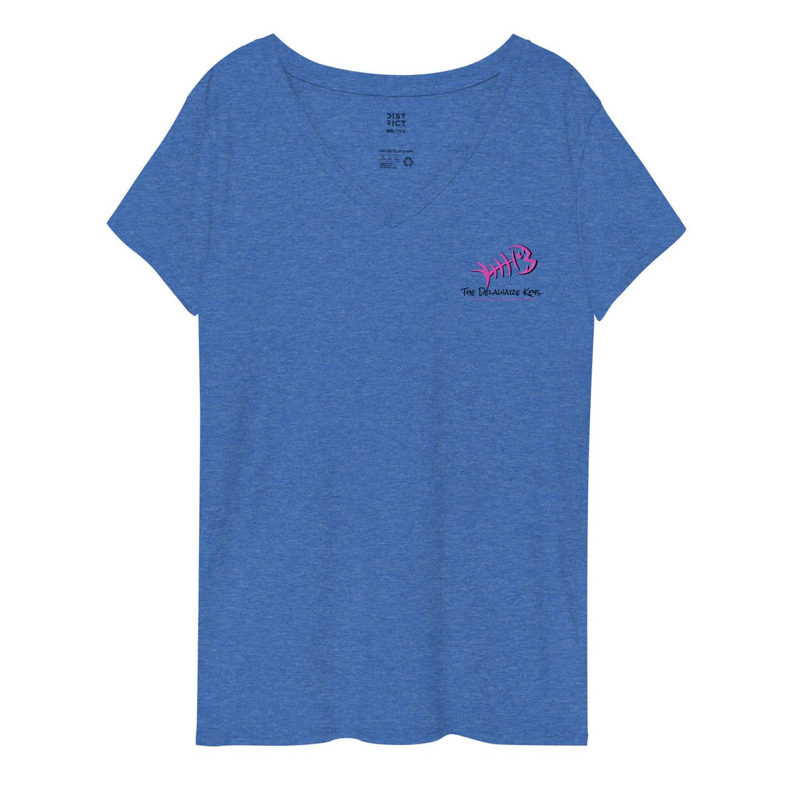 Women’s recycled Pink bonefish v-neck t-shirt