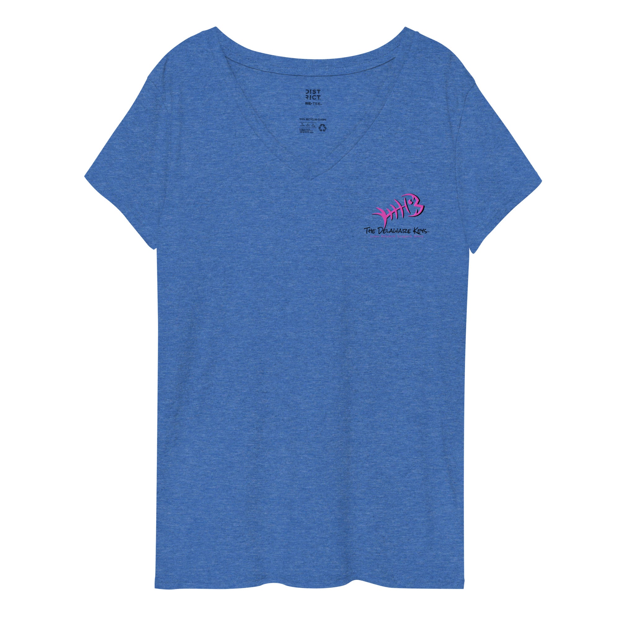 Women’s recycled Pink bonefish v-neck t-shirt