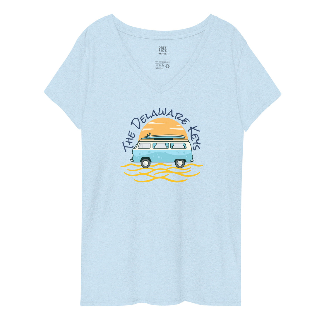 Women’s recycled v-neck camper van t-shirt