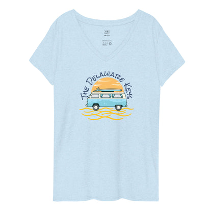 Women’s recycled v-neck camper van t-shirt