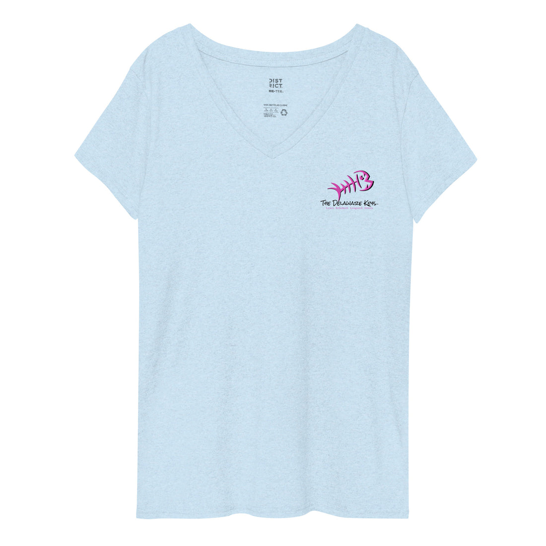 Women’s recycled Pink bonefish v-neck t-shirt