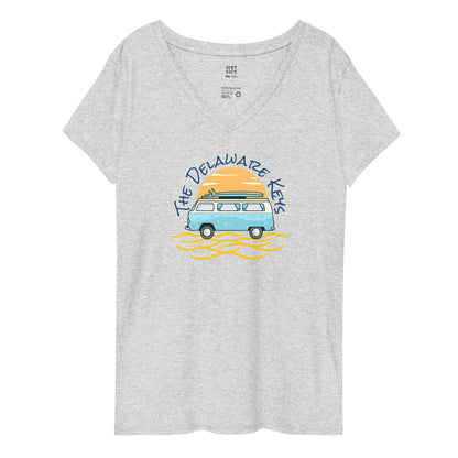 Women’s recycled v-neck camper van t-shirt