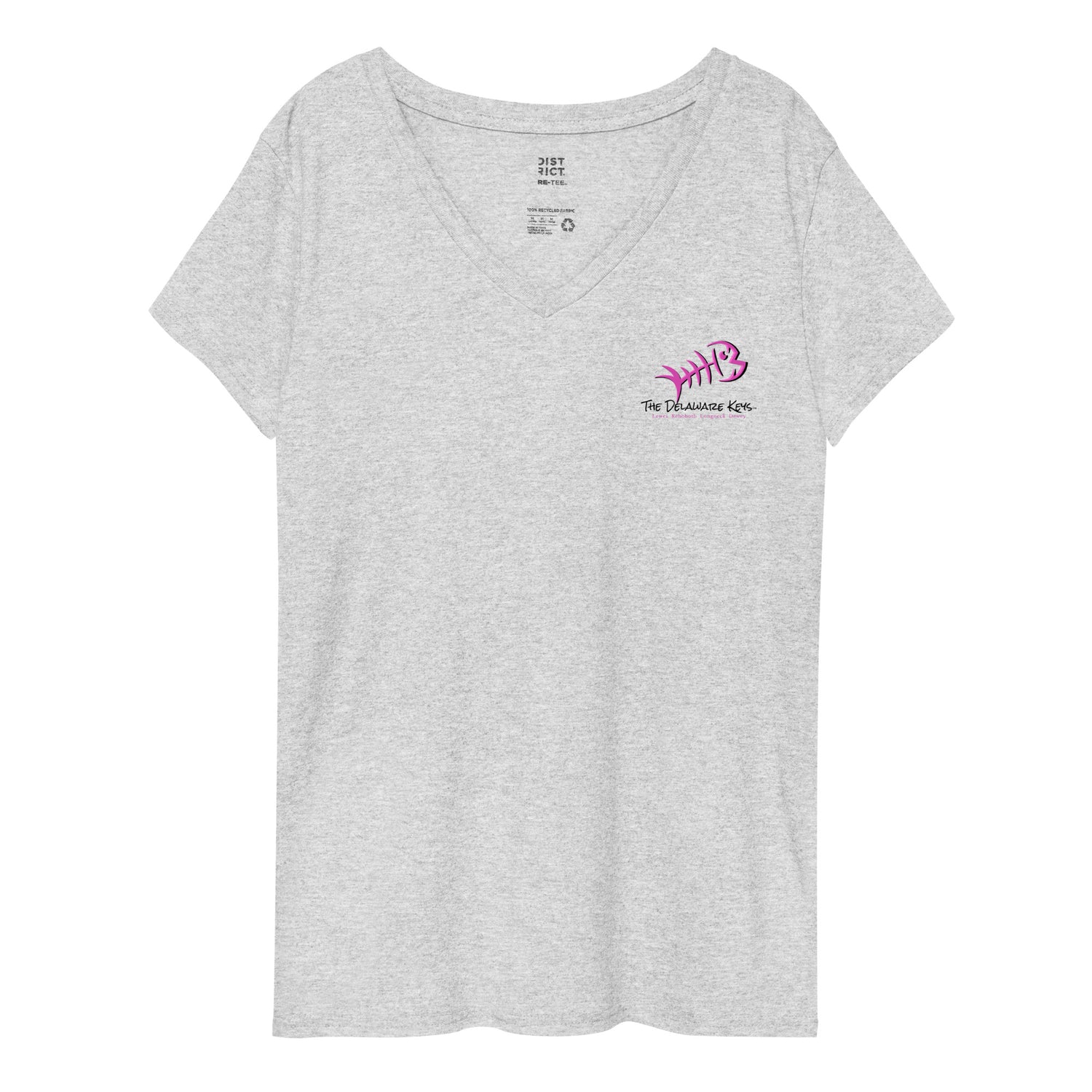 Women’s recycled Pink bonefish v-neck t-shirt