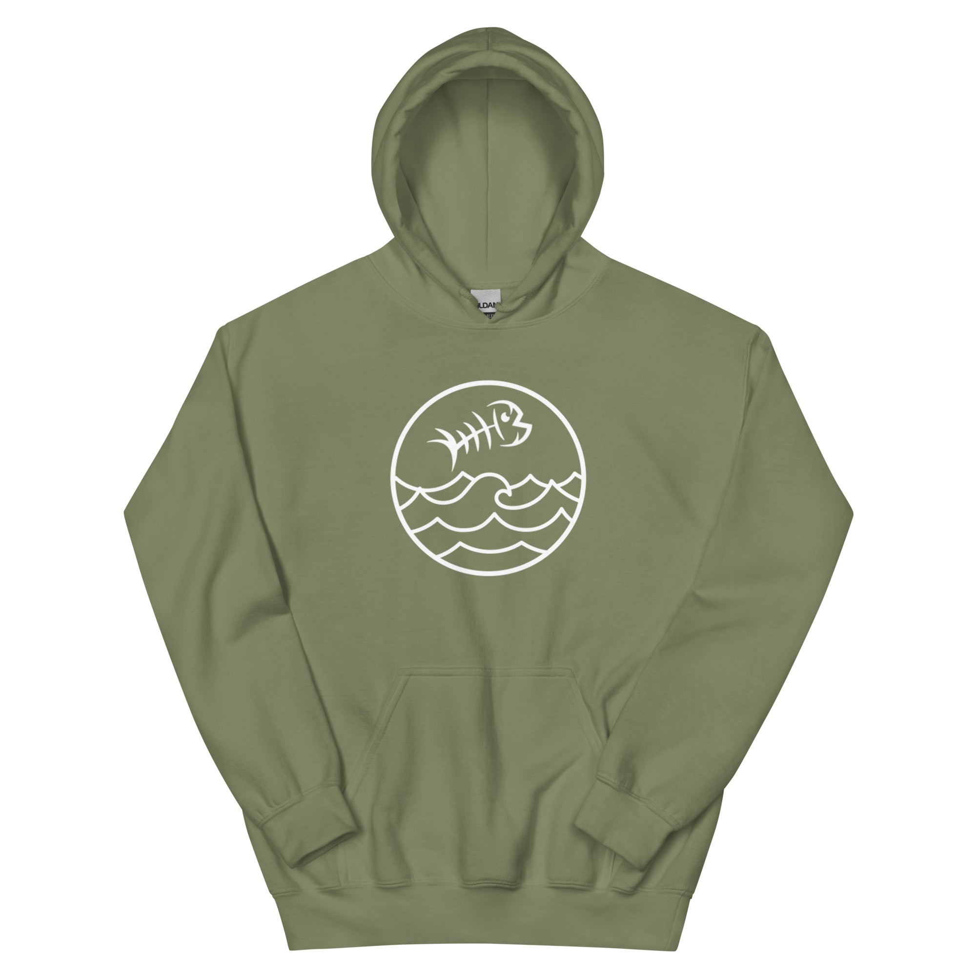 White Bonefish/ with Coral back Hoodie