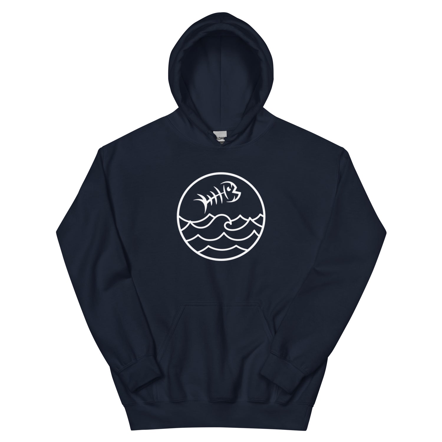 White Bonefish/ with Coral back Hoodie